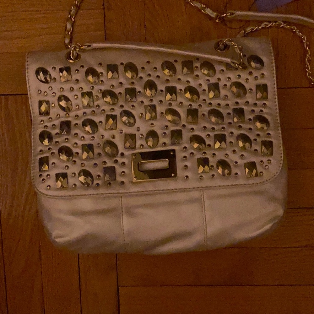 Hot in Hollywood white purse with studs NWT
